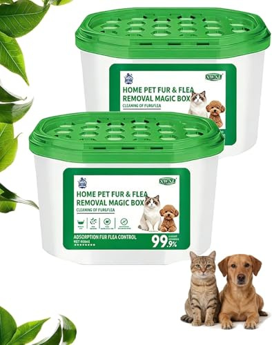 Pet Fur & Odor Removal Magic Box, Indoor Air Purifier & Dust Remover for Pet Hair, Portable Odor Eliminator & Dust Collector for Bedroom & Living Room(2PCS)