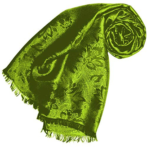 Lorenzo Cana Schal gewebt in Damastwebung florales Paisleymuster aus Viskose mit Seide 55 cm x 190 cm