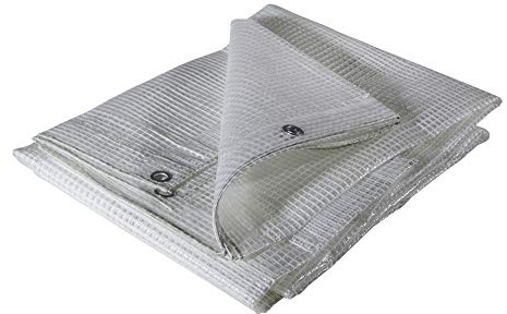 VERDELOOK | Telo occhiellato con retinatura in polietilene, 6x4 m, grammatura 150 g/m², Trasparente, Multiuso, per Copertura e stoccaggio Merce