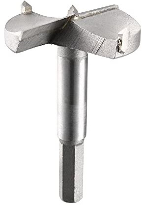 sourcing map Forstner Drill Bits 53mm, Tungsten Carbide Wood Hole Saw Auger Opener Woodworking Hinge Hole Drilling Boring Bit Cutter Gray