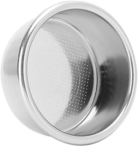 Filter Basket Compatible with 54mm Espresso Machine Replacement Portafilter Basket 2 Cups Stainless Steel Espresso Portafilter Bottomless Cup Strainer Reusable Coffee Filters