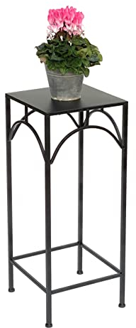 DanDiBo Blumenhocker Metall Schwarz Eckig 70 cm Blumenständer 96132 L Beistelltisch Blumensäule Modern Pflanzenständer Pflanzenhocker