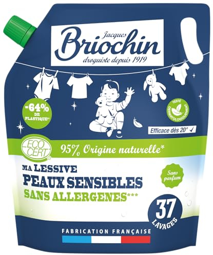 Jacques Briochin Recharge Ma lessive Peaux Sensibles Ecocert - Sans allergènes 1,7L