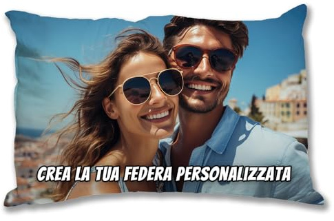 Babloo Federa Personalizzata con Foto, Logo, Grafica o Testo Letto Singolo Idea Regalo Unica Personalizzabile Copricuscino per Decorazione Camera