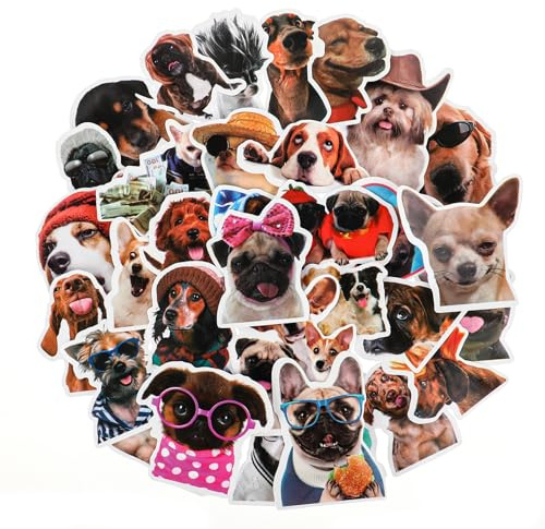 100 Stück Lustige Hunde-Aufkleber, Süße Tier Sticker Set Niedliche Aufkleber für Laptop Skateboard Fahrrad Gepäck Kühlschrank Auto Motorrad Gitarre Sammelalbum Telefon Wasserflaschen