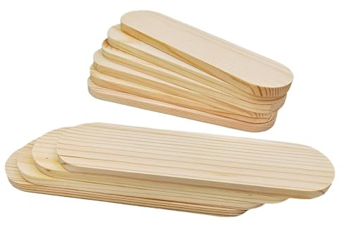 Anktily Unlackierte ovale Holzblöcke aus Kiefernholz zum Basteln, Schnitzen, Gravieren, Malen (20 x 5 x 1 cm/10 Stück)