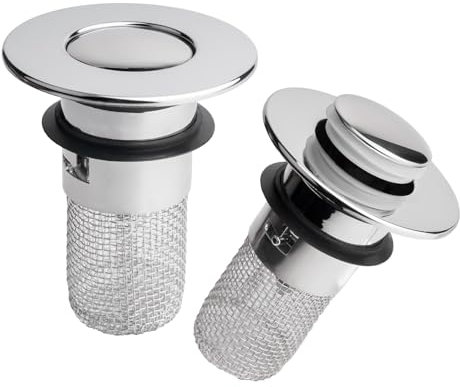 2 Pz Tappo Lavandino Bagno, Tappi Filtro Scarico Lavandino Bagno, Tappo Bidet Universale Pop-Up con Filtro per Fori di Scarico da 30 mm - 40 mm per Bagnos Lavello Cucina