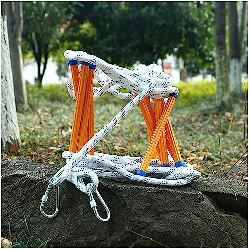 Fire Escape Ladders Escape Rope Ladder Emergency Fire Escape Ladders Flame Retardant Safety Ladder Soft Compact; Easy To Store With Hook Rapid Deployment For Kids And Adults,Yellow-5m