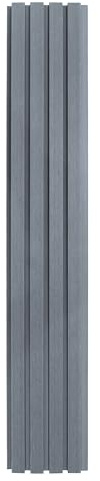 WPC Composite Cladding Grey Boards x 4 Co Extrusion Wall Slatted Panels 250cm Length x 22cm Wide 2.2SQM Woodgrain Plastic Interlocking Design Indoor Outdoor Vertical or Horizontal Fixings Included