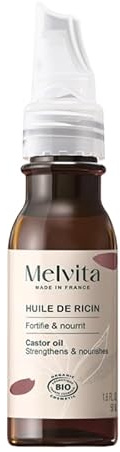 Melvita - Olio di Ricino - Puro e Vergine - Rinforza e Stimola la Crescita di Ciglia, Sopracciglia, Capelli - Prima Spremitura a Freddo - Flacone da 50 ml