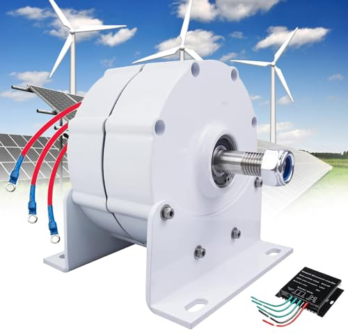 Generador de imán permanente de 12000 W de baja RPM – 12 V/24 V/48 V, controlador de CC trifásico sin engranajes para turbinas eólicas y acuáticas, alta eficiencia, duradera, solución energética