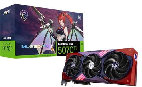 MSI Gaming RTX 5070 Ti 16G MLG Edition OC Graphics Card (16GB GDDR7, 256-bit, Extreme Clock 2580MHz, DisplayPort x 3 2.1a, HDMI 2.1b, NVIDIA Blackwell Architecture)