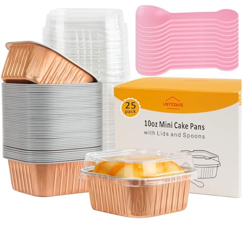 LNYZQUS 10oz Mini Cake Pans with Lids, Small Cinnamon Roll Containers