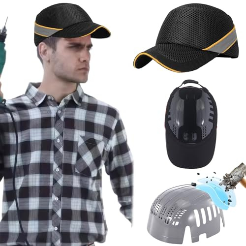 Berretto antiurto|Cappello rigido da baseball, Bump di sicurezza anticollisione, elmetto regolabile, casco di sicurezza traspirante per lavoro, fabbrica, protezione della testa in officina