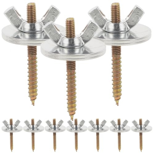 FRCOLOR 10 Sets Bird Cage Perch Screws and Nuts Kit for Bird Accessories with Break Resistance Iron Material Silver Colour Suitable for Perch Installation