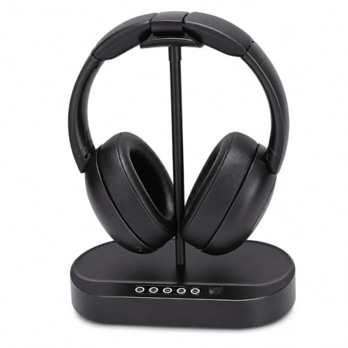 Elprico Cuffie TV Wireless con Base di Ricarica del Trasmettitore, Cuffie Stereo HiFi Bluetooth 5.4 2.4G con Supporto AUX Ottico per Genitori Anziani