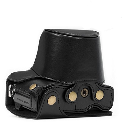 Megagear Mg636 Olympus Om-D E-M10 Mark Ii, E-M10 (14-42Mm) Ever Ready Custodia In Finta Pelle Per Fotocamera Con Tracolla, Nero