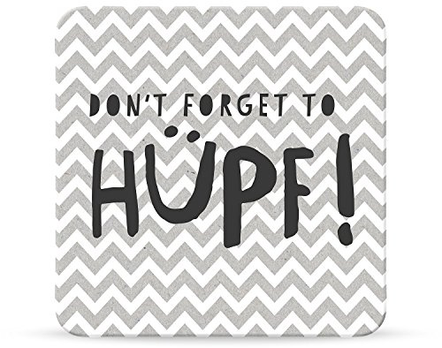 H:)PPY life - 44587 - Untersetzer, Don´t forget to hüpf!, Kork, 9,5cm x 9,5cm