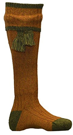 Walker & Hawkes - Chaussettes Kyle pour homme - chasse/campagne - garters assortis - Genêt/pin sylvestre - XL