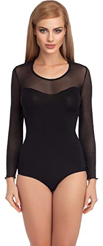Merry Style Damen Langarm Body Langarmshirt Langarmbody Rundhals Bodysuit VBD15
