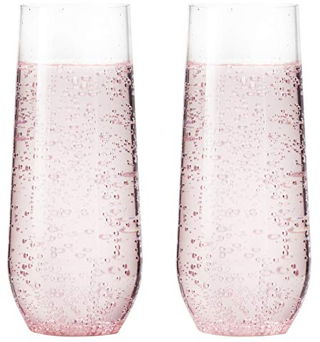Youngever 16 Pack 200ML Re-usable Shatterproof Champagne Flute, Plastic Champagne Flutes, Champagne Glasses, Recyclable Champagne Plastic Cup - Stemless, Shatterproof, Flute Glasses