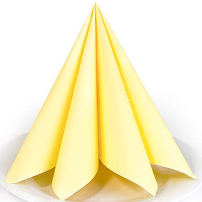 Servietten Pastellgelb Premium Airlaid STOFFÄHNLICH | 25 Stück | 40 x 40cm | Einfarbige Servietten | hochwertige Serviette für Hochzeit, Geburtstag, Feier, Taufe, Kommunion | made in Germany