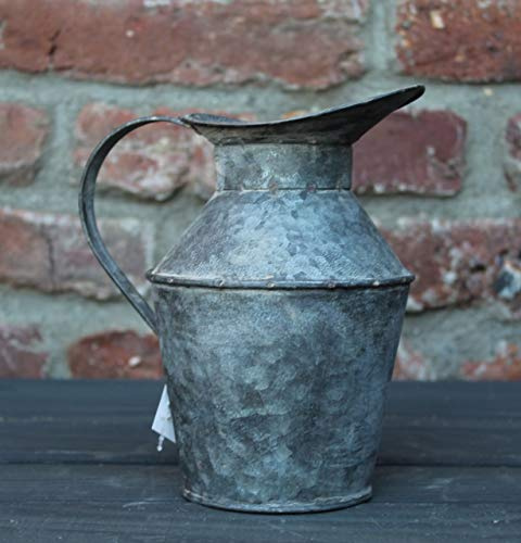 Unbekannt Deko Krug Zink - Silbergrau, 18 cm x 11 cm - Dekokrug - Stehend - both