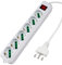 Extrastar Multipresa Ciabatta Elettrica con 6 Prese Universali ITA 10/16A e Schuko, Interruttore Luminoso, Cavo 3 m con Spina Italiana 16A, Bianco, bipasso
