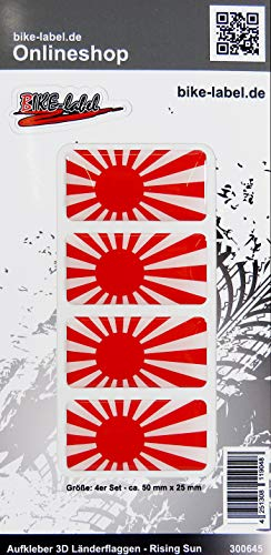 BIKE-label Auto Aufkleber 3D Länder-Flaggen Rising Sun 50 x 25 mm 300645N