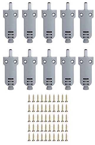 10 PCS Soft Close Damper, ABS Plastic Cupboard Cabinet Door Buffer, Adjustable Damping Bumper Close Adpater, 5~15kg Load Removable Wardrobe Drawer Closing Silencer with 50 Screws