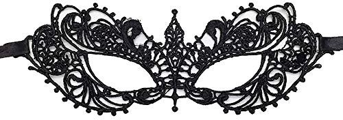 Jamron Damen Sexy Schwarz Spitzen Augenmaske für Masquerade Halloween Party Abschlussball Karneval Kostüm Maske