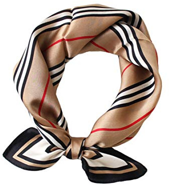 JERLA Foulard carré en satin 100% soie de mûrier véritable pour homme et femme 53,3 x 53,3 cm, 21 x 21