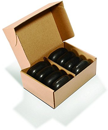 Master Massage Grande Ovular Basalto Hot Stone Set XL Masaje Piedras de masaje 7,5 x 5,5 x 2,7 cm, 8 unidades 100% piedra natural