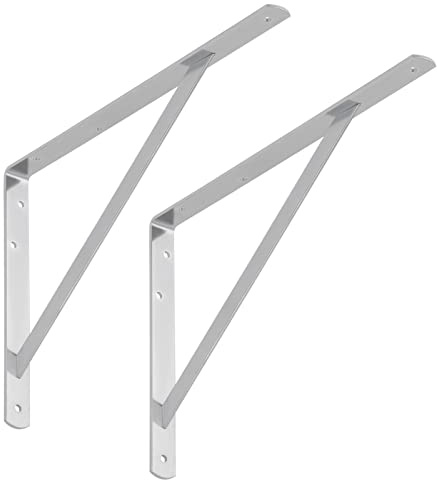 SOTECH 4er Set Regalkonsolen (400 x 275 x 30 mm, verzinkt, pulverbeschichtet), Konsole mit Querstrebe zur Stabilisierung