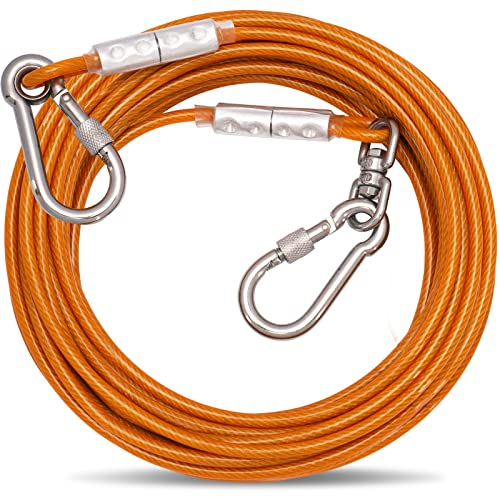 Tie-Out Leinen für Hunde,3/6/9/15m Hundeleine für den Hof,Hofleine Leinen für Hunde（Orange,3M