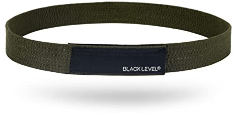 BLACKLEVEL Schnallenfreier Gürtel | Herren und Damen | Metallfreier Gürtel | Komfortabel und Leicht | Klettverschluss | Präzise Passform (Armeegrün, XL (101-105 cm taille))