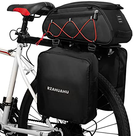 KOCAN Borsa portapacchi per bici 3 in 1 Borsa per bagagliaio Borsa per sedile posteriore per bicicletta impermeabile Borsa termica con 2 borse per appendere laterali Borsa per bagagli per bicicletta B
