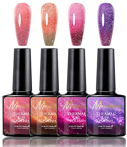 Jorun Colour Changing Gel Nail Polish Set,Require Drying Under UV/LED Lamp Nail Gel Polish Set,Color is Bright and Moist Gel Nail Varnish Set,Easy to Use and Durable Bottles Hema Free Gel Polish Sets