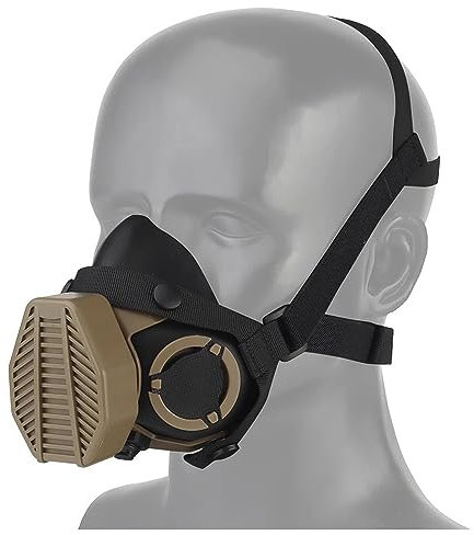 Fotrsta Masque Tactique Airsoft, Masque De Protection Demi-Visage Equipement De Protection Réglable Microphone Intégré pour Jeux De Guerre, BB Gun, Chasse, Paintball