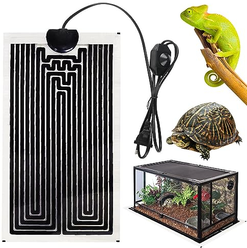 CJBIN Heizmatte Terrarium, 14W Reptil Terrarium Heizmatten, 28x15cm Einstellbar Reptile Wärmekissen für Reptilien mit Temperaturregelung für Schlangen,Eidechsen, Aquarienheizkissen