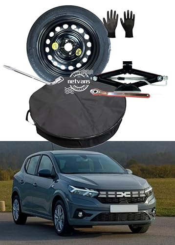 Ersatzrad-Set 16 Zoll, kompatibel mit Dacia Sandero - Sandero Stepway - Sandero Streetway mit Wagenheber, Schlüssel und Tasche