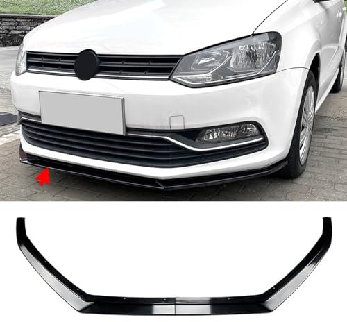 KWAYA Auto Frontlippe Frontspoiler für VW Polo 6R 6C 2009 2010-2017, Frontstoßstangen Lippenkörper Autoantikollisionsschutz, Auto Tuning Zubehör