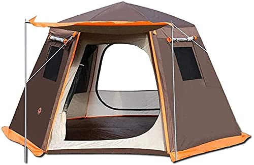 Campingzelt, Zelt, Camping-Rucksack, Ultraleicht, wasserdicht und Winddicht, Kuppel-Popup, doppelt Dicke Aluminiumstange, geeignete Farbe: Braun, Größe: 330 x 330 x 195 cm Warm as Ever