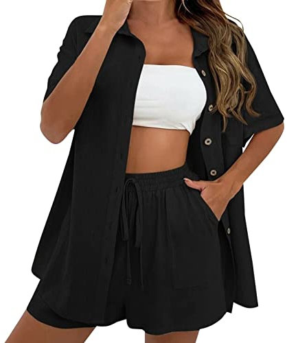 Damen Urlaub Mode Freizeit Einfarbig Sommer Shorts Hemd Top Zweiteilige Sets Hemd Dünne Anzüge Pyjama Winter Kuh Muster