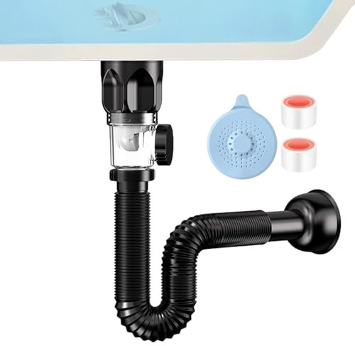 jlceh Kit de vidange d'évier flexible anti-encrassement, kit de drainage