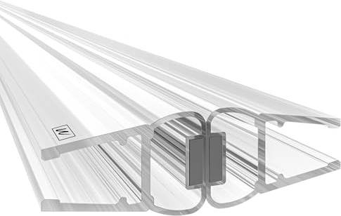 WAKA Kit d'étanchéité magnétique PRO-M4, PVC - Aimant - 180°, pour porte de douche en verre de 6 à 8 mm, 200 cm, transparent, moderne, étanche, 1 unité
