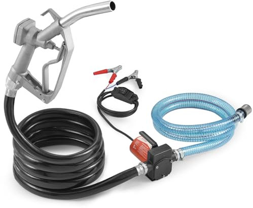 VEVOR Pompa di Trasferimento Carburante, 12 V CC 5 GPM 1/7 HP, Pompa Elettrica Portatile con Ugello Carburante, Spegnimento Automatico, Tubo Flessibile Lungo per Benzina Diesel Miscele di Metanolo