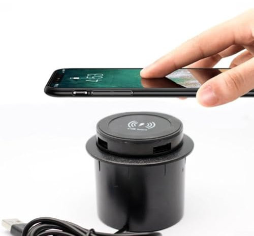HEBEOT Embedded Desktop Wireless Charger Desktop Embedded Wireless Charger Wireless Charger For Smartphones, Smartwatches, And Earbuds 6.8 * 6.8 * 6.2cm