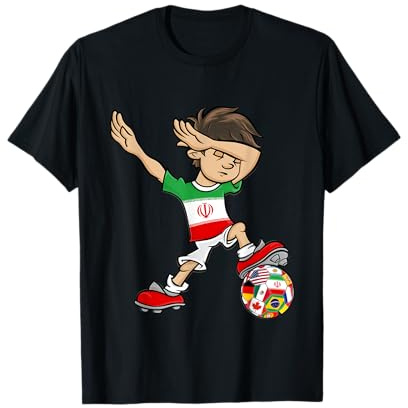 Dabbing Boy Iran Flag Iranian Culture T-Shirt