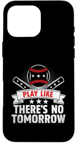 Coque pour iPhone 16 Pro Max Jouez comme il n'y a pas de tomorrow Catcher Pitcher Softball